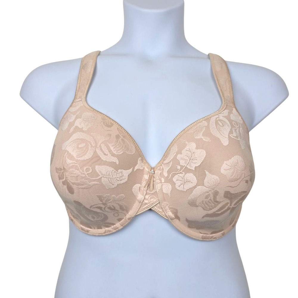 Wacoal Womens Awareness Underwire Sand Nude Floral Jacquard Bra Size 40D